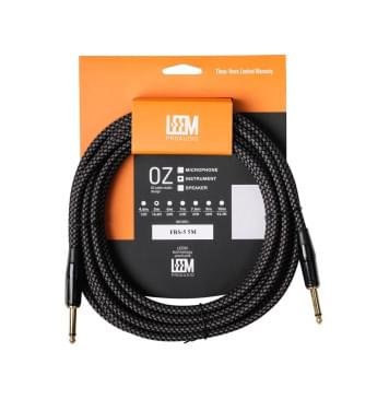 FRS-5(GR/BK) Кабель инструментальный, серый/черный, 5м, Leem-0