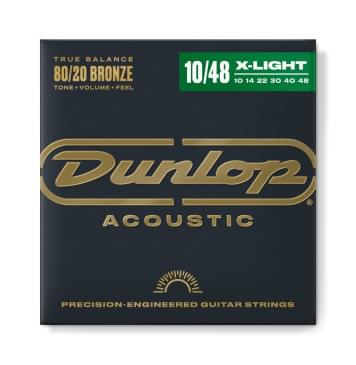 DAB1048 Комплект струн для акустической гитары, бронза 80/20, Extra Light, 10-48, Dunlop-0