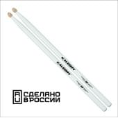 7KLHBW5B 5B Барабанные палочки, граб, деревянный наконечник, белые, Kaledin Drumsticks