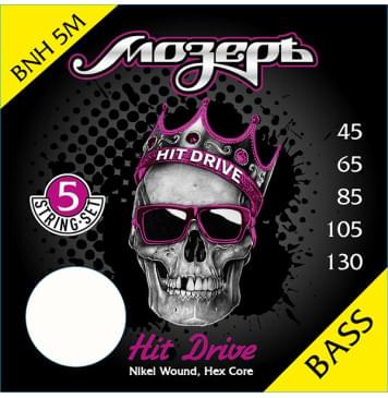 BNH-5М Hit Drive Комплект струн для 5-струнной бас-гитары, никелевый сплав, 45-130, Мозеръ-0