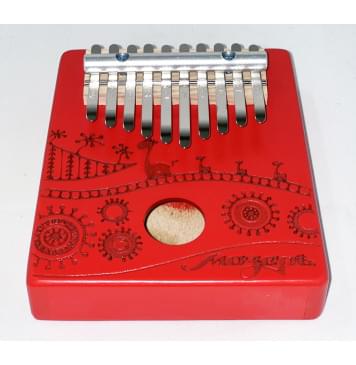 KMKr-2-R-NEW Escudo Калимба, резонаторная, 10 язычков, трапеция, красная, Мозеръ-0