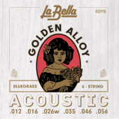 40PB Комплект струн для акустической гитары 12-56 La Bella